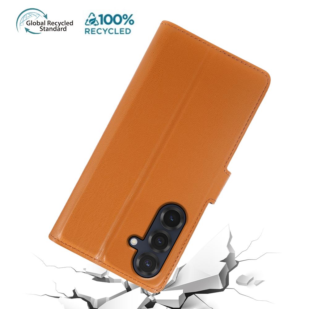 Для Samsung Galaxy S25 Чехол-подставка из биоматериала RPET RPVB Тонкий чехол для телефона с кошельком