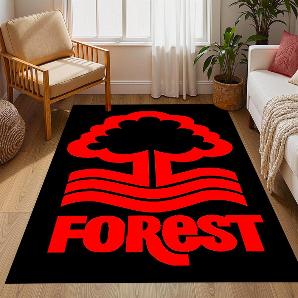 Red Tree Forest Logo Themed Anti-Slip Rugs - Polyester Home Decor, Suitable for Bedrooms, Living Rooms, Doorways, Studios, and Decorations