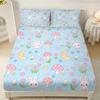 3pcs Color Cartoon Mushroom Print Coreless Bed Sheet Set, Multi Size Soft Bed Cover, Bedroom Bedding Decoration, Washable