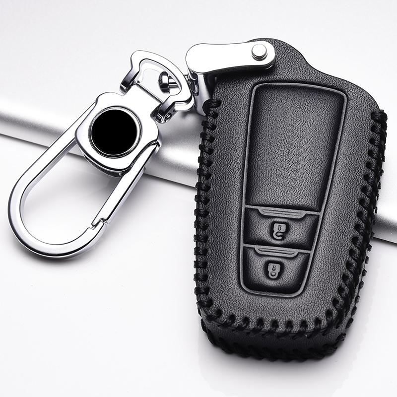 Top Layer Leather Car Key Cover Key case For Toyota Camry Prado 2017 2018 CHR Prius Corolla RAV4 camry 2018 se Remote Key Shell