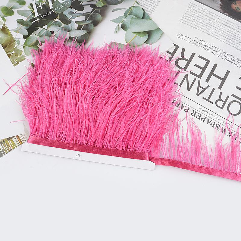 8-10Cm Ostrich Feather Wedding Dress Diy Performance Clothing Accessories Feather Tassel Including Webbing