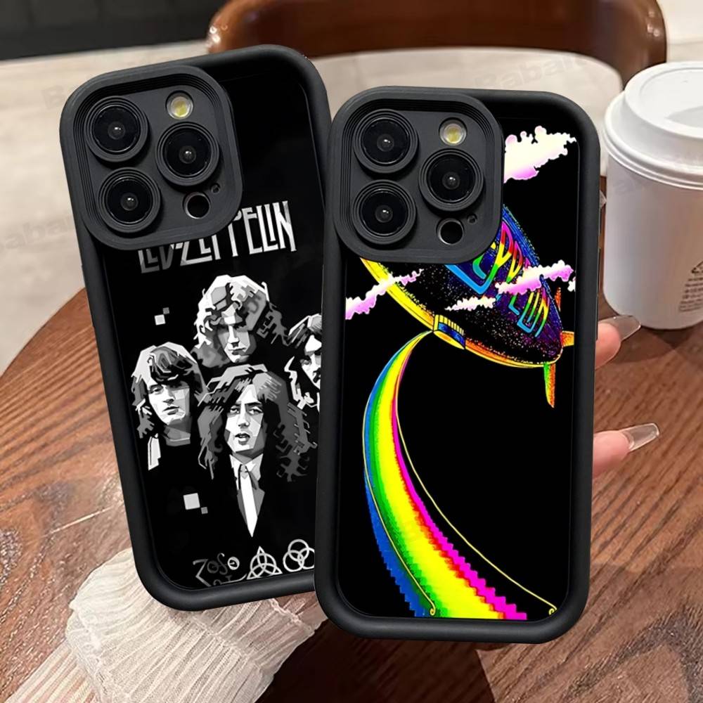 Чехол для телефона Rock L-Led Vintage Band Z-Zeppelin Для IPhone 17 16 15 14 13 12 11 Pro Max 16E Plus INS Мягкий чехол