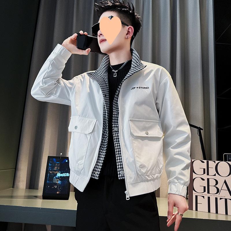 Поддельная двухкомпонентная рабочая куртка мужская новая красивая вышитая куртка мужская модная повседневная весна и осень топы