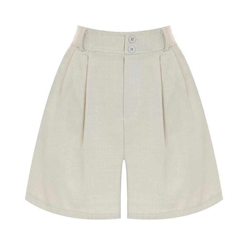 TVIEW Two-Button Elastic Waist 4/8 Pants_V6B-Cpt022
