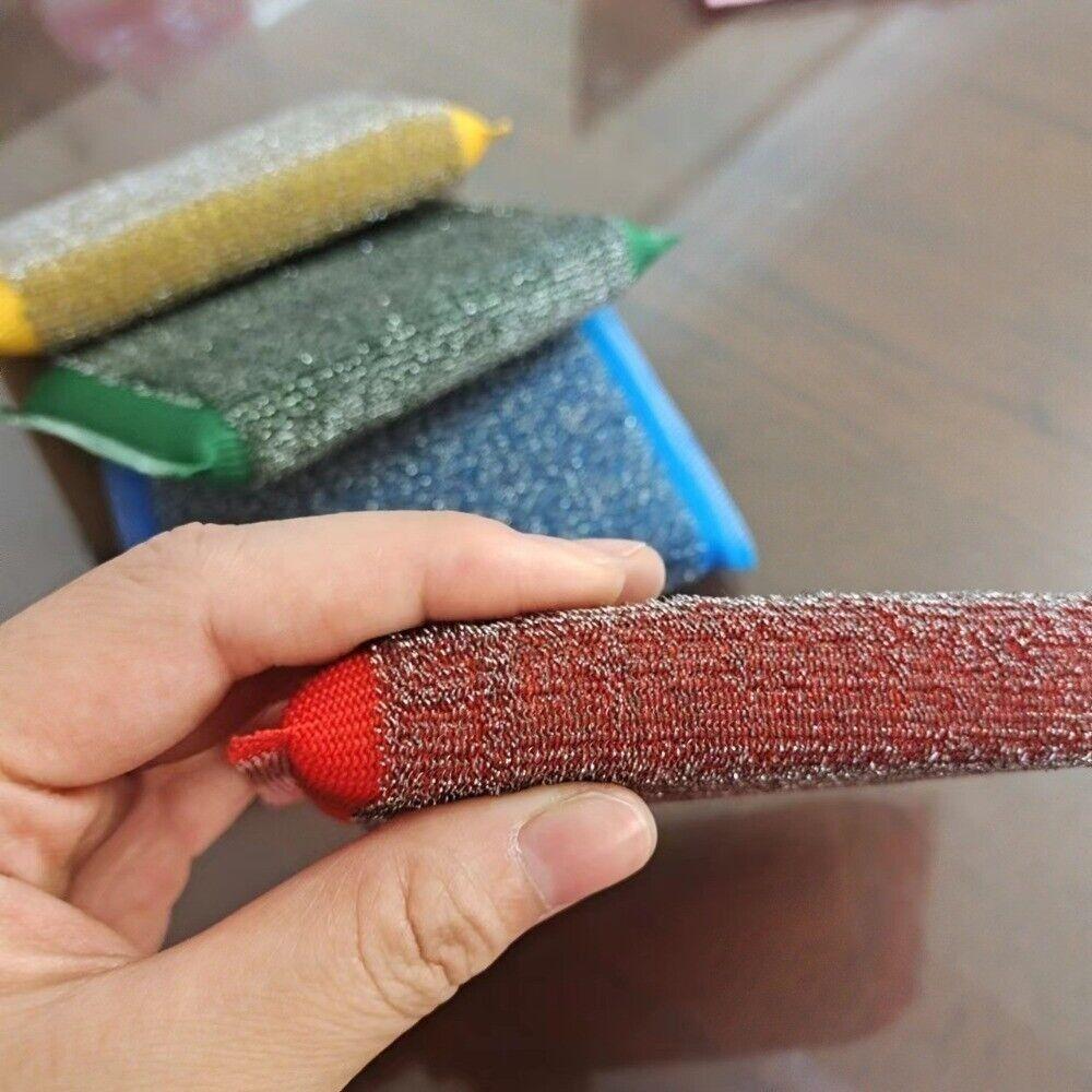New Sponge Washing Pads Stainless steel wire Non-Scratch Dishes Scrub Sponges Decontamination Reusable Dishwashing Sponge