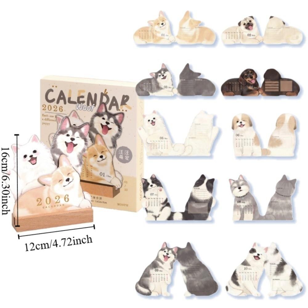 Time Planner Puppy Series 2026 Calendar Schedule Dog Cat Desktop Decoration  New Year Gifts