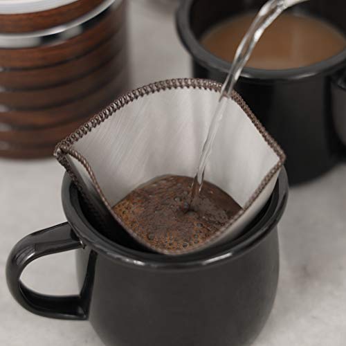 CAPTAIN STAG UW-3533 Foldable Stainless Steel Mesh Coffee Filter Dripper for 2-4 Cups, Silver, Product Size: Approx. 15mm W X 9.5mm H (when Folded)