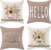 Thanksgiving New Pillow Case Autumn Pumpkin Print Letter Pillow Home Cushion Set Decoration