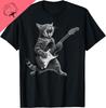 Cat Playing Guitar Rock Star Rock and Roll for Men Women T-Shirt Print Original Design Gifts T Shirts Camiseta Hombre