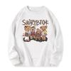 Trendy Retro Cartoon Bear Hoodie: Women's Loose Fit, Round Neck, Plus Velvet, Korean & Hong Kong Style, White & Gray, for Spring & Autumn