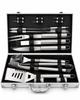 18 Piece Grill Set with Case, Stainless Steel, Bbq Accessories, Tongs, Knife