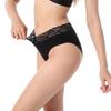 Женские сексуальные трусы средней посадки из хлопка с кружевным поясом, эластичные, мягкие, дышащие, невидимые, однотонные, повседневные трусики