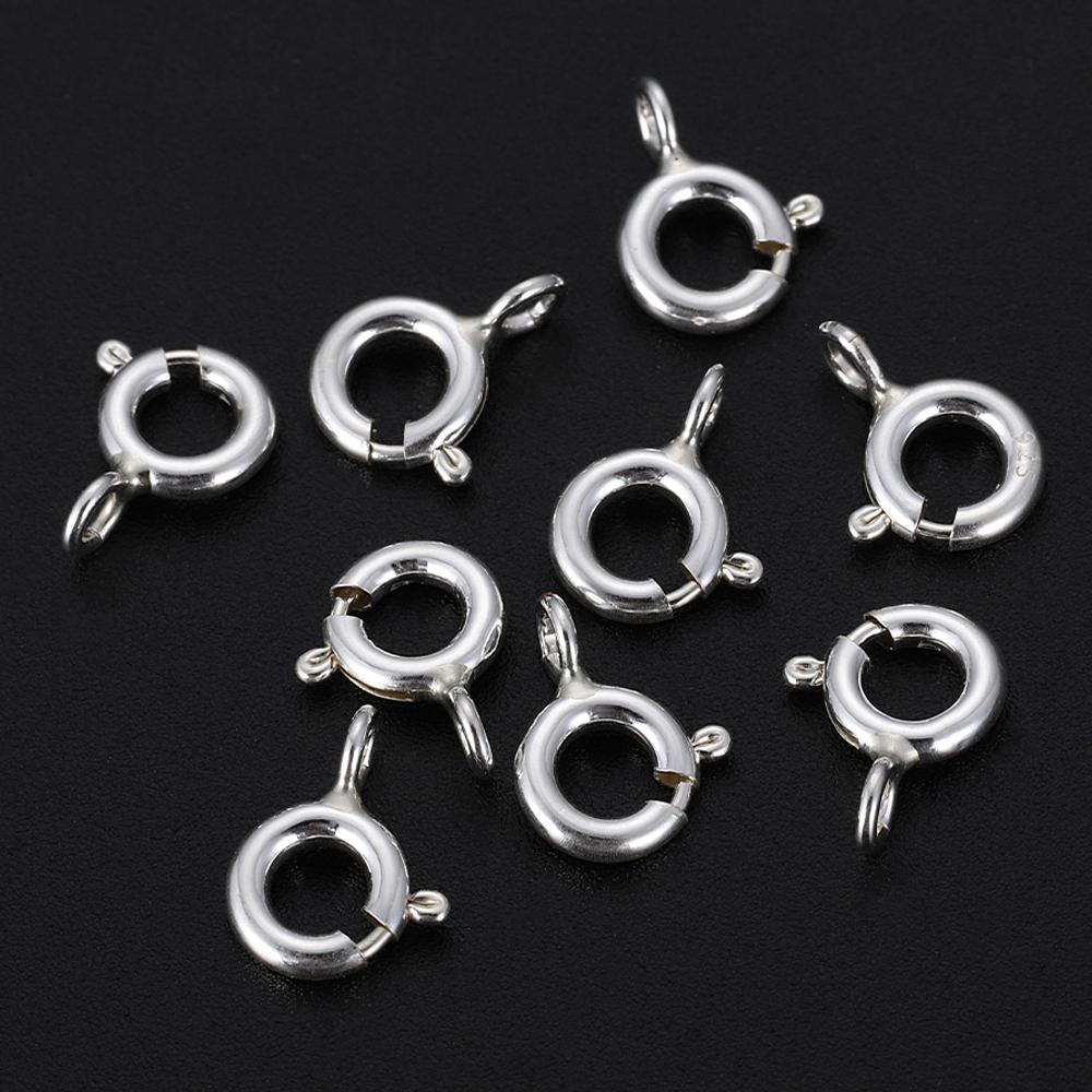 4pcs 925 Silver Spring Ring Clasp with Open Jump Ring Clasps for Bracelet Necklace Chain Connector Jewelry Making Components