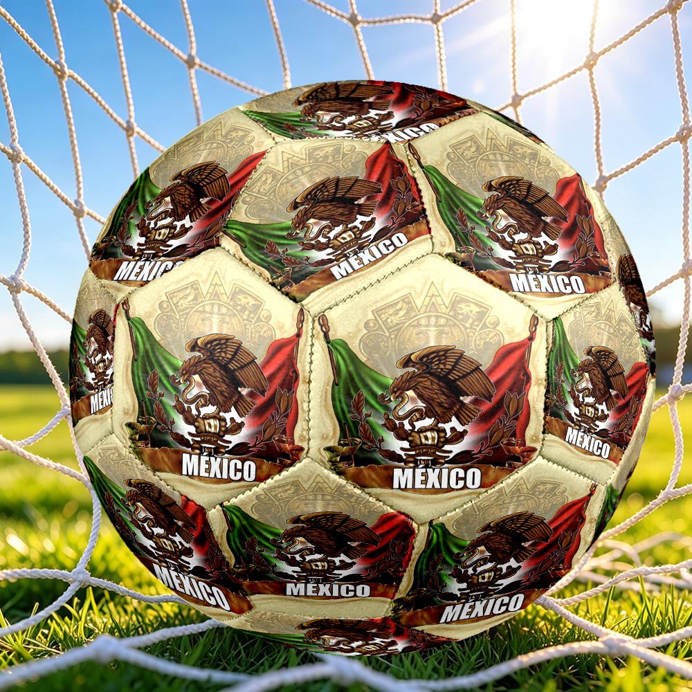 1pc Mexico Soccer Emblem Soccer Ball Size 5, Suitable for Practice Matches/tournament Training,Lightweight and Durable. mxg7021