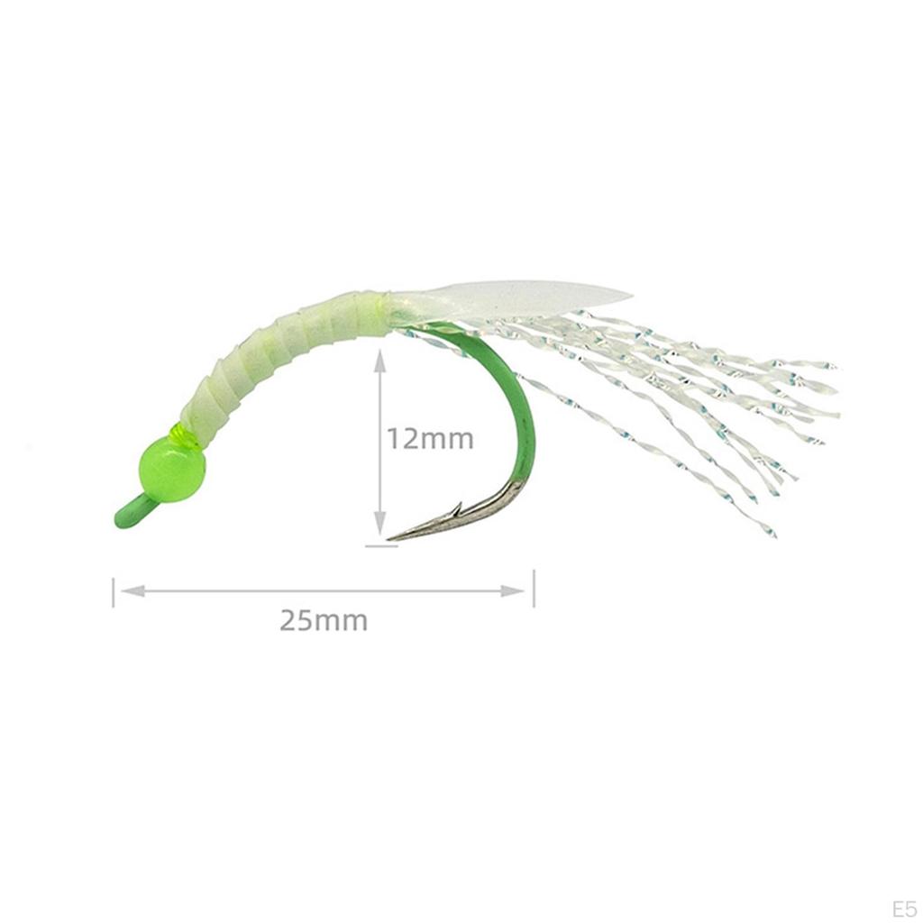 5шт светящиеся рыболовные приманки крючки реалистичные искусственные для пресноводных мух