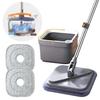 360 Degree Rotating Square Mop Bucket Set with Self Separation System Retractable Handle Wet Dry