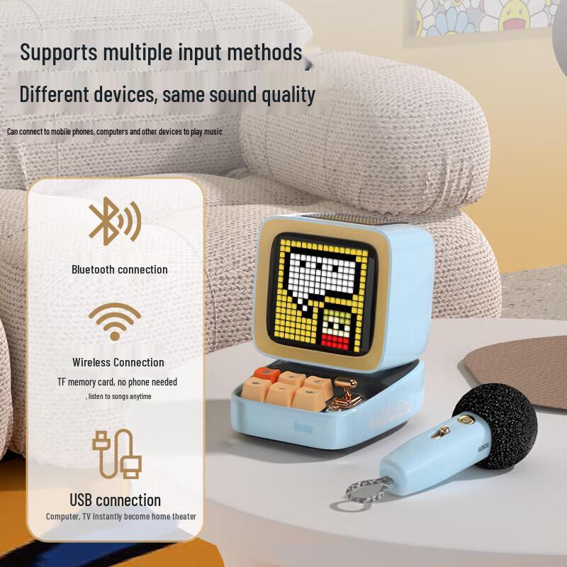 Divoom Ditoo Ретро Пиксельная Bluetooth Колонка и Мини KTV Микрофон