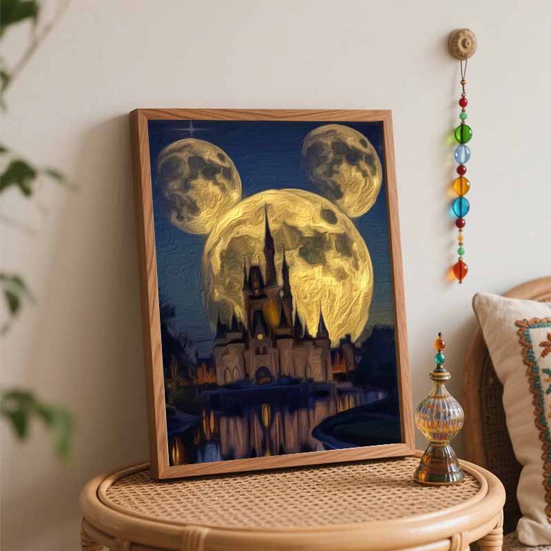 Disney Замок лунная ночь масляная живопись по номерам комплект для рисования ручная работа DIY домашний декор подарки настенное искусство холст набор для взрослых уникальный декор искусство