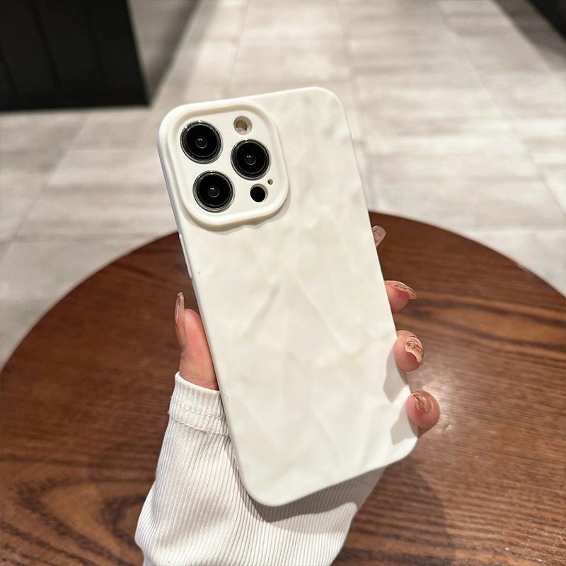 Подходит для iPhone16Pro Корейский стиль Ins Apple 13/14 Персонализированный чехол для телефона с морщинками 12 Противоударный 7/8 Мягкий чехол