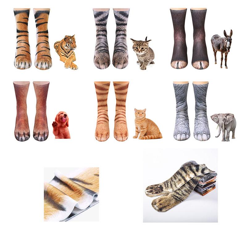 3D Animal Paw Socks Novelty Cute Leg Feet Sock Knee-High Funny Pattern Unisex Adult Women Men Girls Teen Kids Adult Couple Xmas Gifts Dress Crew Socks