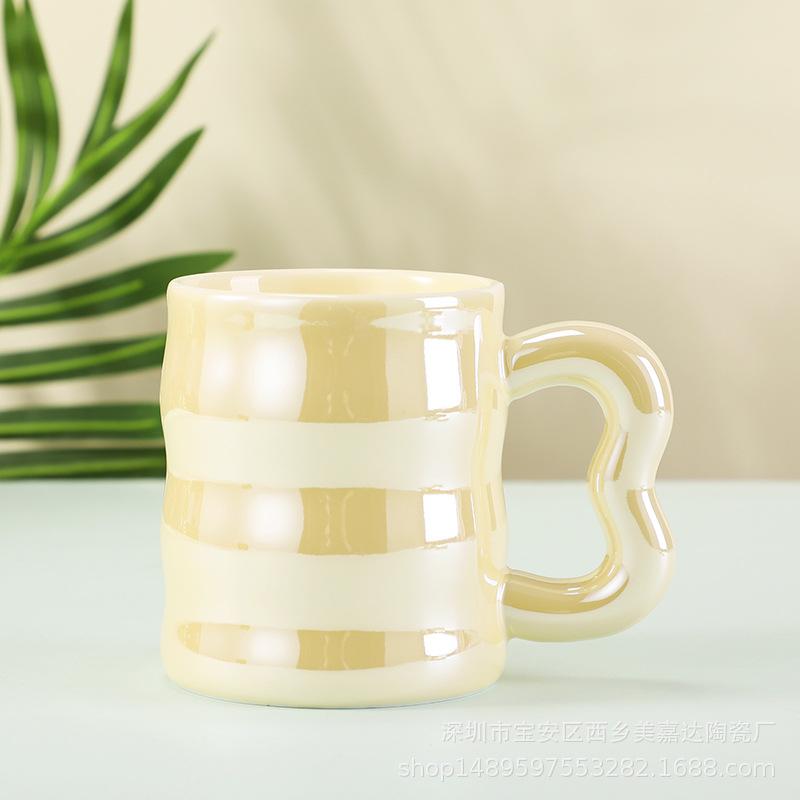 Creative Light Luxury Pearlescent Glaze Boys And Girls High Value Cup Couple Afternoon Tea Souvenir Coffee Cup