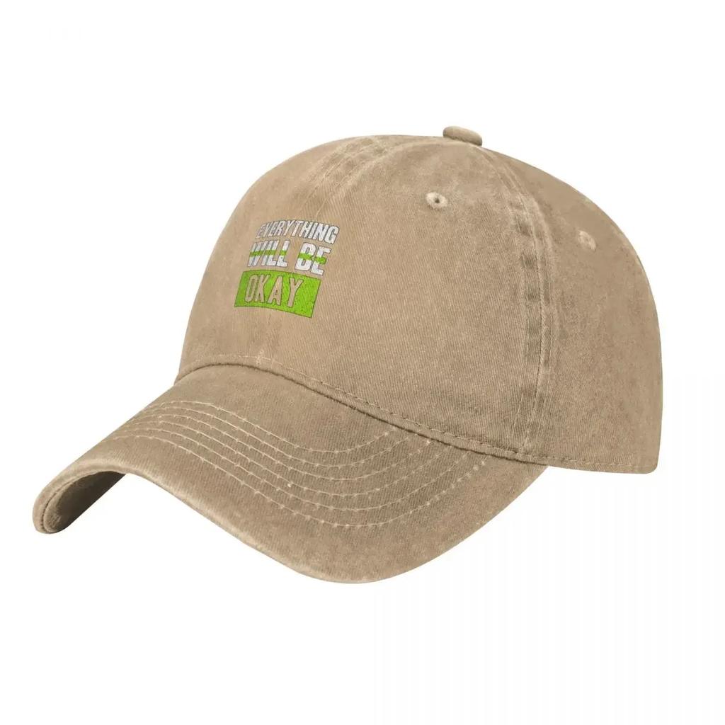 Everything will be Ok Baseball Cap Thermal Visor Hat Unisex Luxury Hat Unisex For The Sun Unisexs Womens