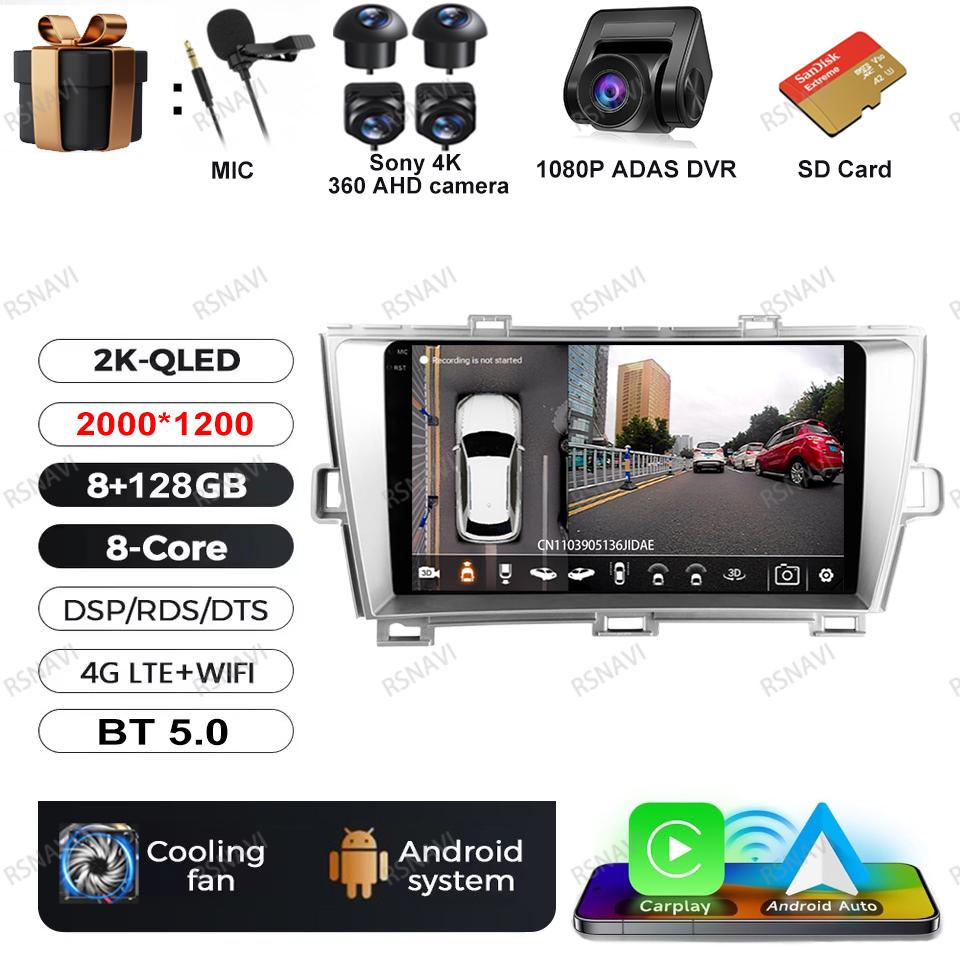 Android 16 Multimedia For Toyota Prius 2009 2010 2011 2012 2013 2015 XW30 Video Player Car Radio BT GPS Autoradio Navigation RDS