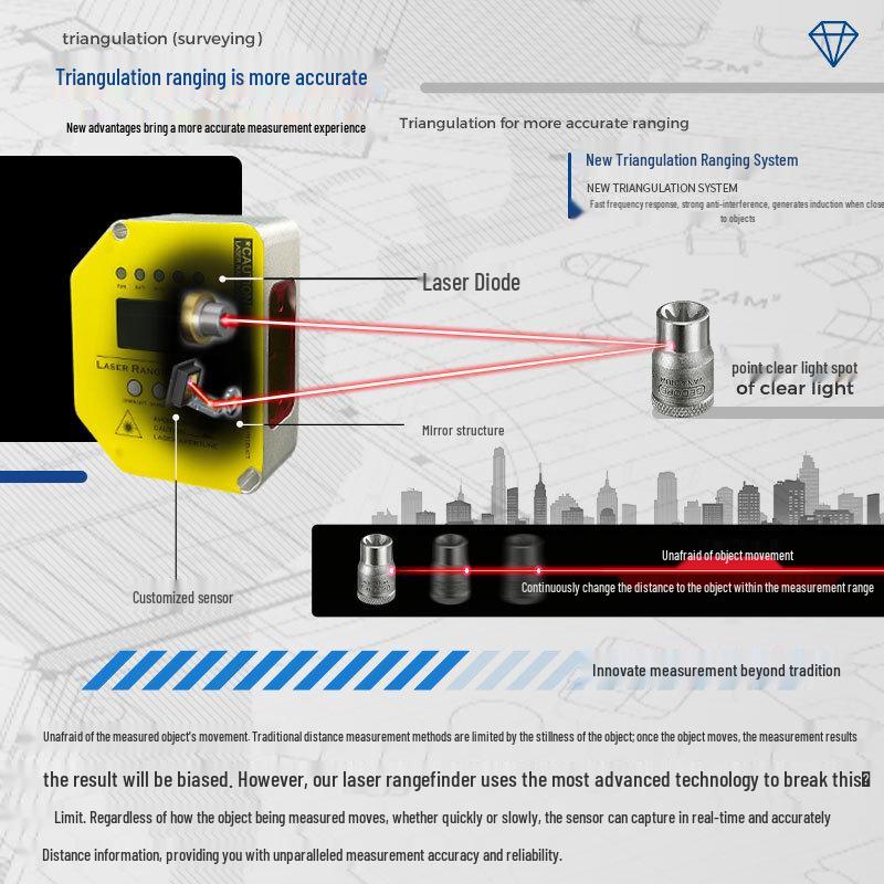 Лазерный датчик расстояния KJTDQ KJT-TLS-10XH: Высокоточное измерение, 10 метров