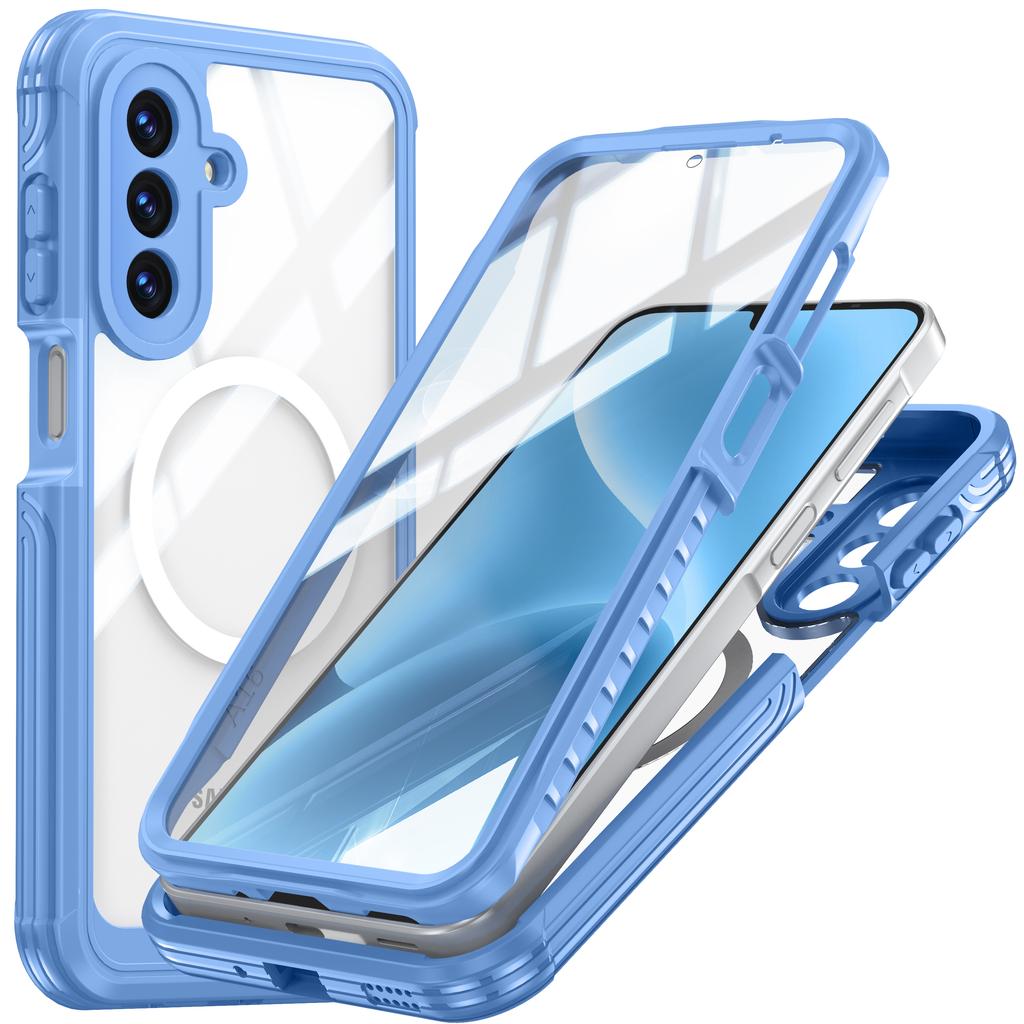 Для Samsung A17 Новый бестселлер: Ударопрочный, пылезащитный и устойчивый к падениям беспроводной магнитный высококачественный прозрачный чехол для телефона