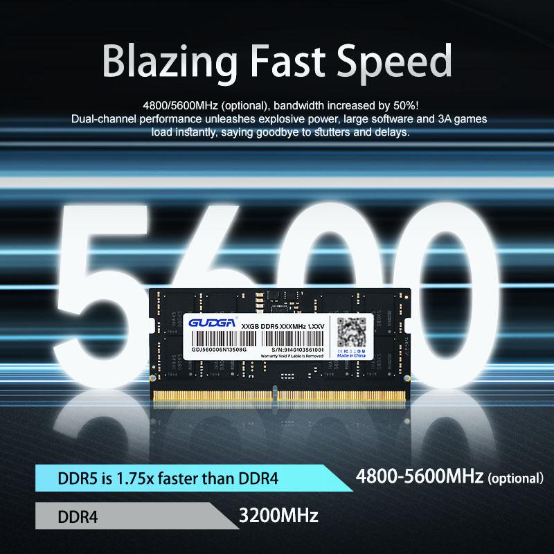 GUDGA ОЗУ DDR5 8 ГБ 16 ГБ 32 ГБ 4800 МГц 5600 МГц 1,1 В ddr5 память Для ноутбука Ноутбука память DDR5 SODIMM ОЗУ MIniPC Готов к оптовой продаже