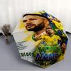 Personalized Name Brazilian football player Print Umbrella, UV Shielding. It Has Eight Sturdy Ribs for Outdoor Use And Perfect As a Holiday Gift