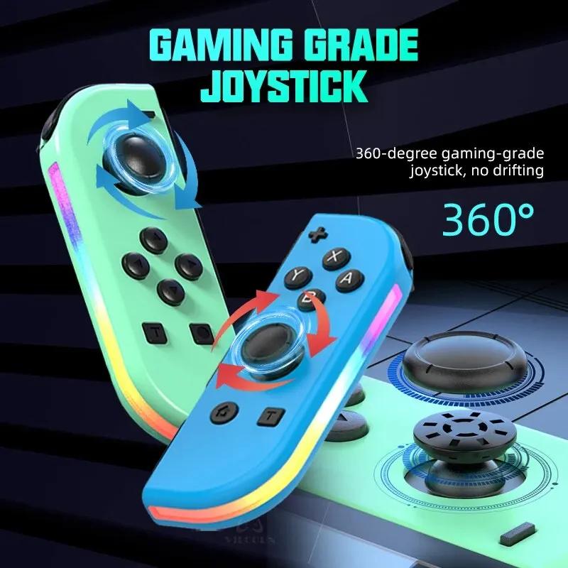 Роскошный джойстик Switch для Nintendo Switch Oled Lite L/R Joy Controller с двойной вибрацией Cons RGB LED 5.2 BT Gamepad для ПК YUZU