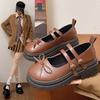 Мода 2024 года Женская обувь Круглый носок Неглубокий носок Сабо Платформа Универсальная женская обувь Оксфорды с бантом на каблуках Удобные криперы