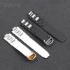 ONERС приподнятым краем Силиконовый ремешок для часов для Cartier 21st Century W10197u2 W10125u2 Резиновая лента для часов Аксессуары 20 * 10 мм БраслетMN