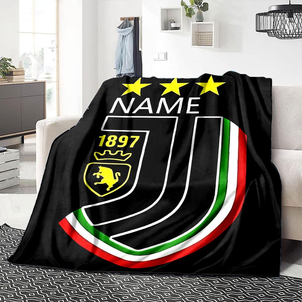 Custom Name Juventus Crest blanket for Couch & Bed, Plush Cozy Fuzzy Blanket Super Soft & Warm Blankets for Fall and Winter. 0908258