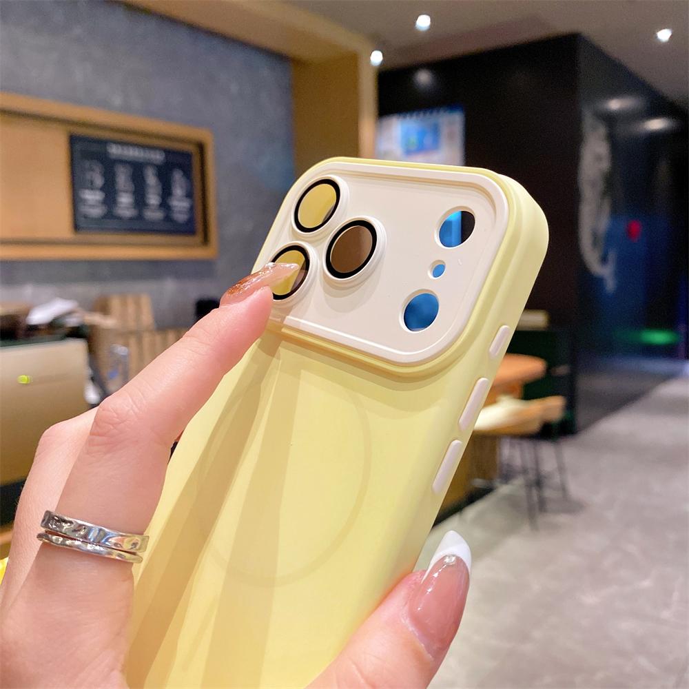 Силиконовый чехол для iPhone 17 16 15 14 13 Pro Max Plus Air Для Magsafe Магнитная Беспроводная зарядка Защитная крышка для объектива