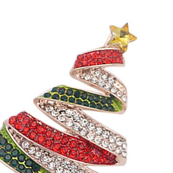 Женская брошь, булавка в форме рождественской елки, ювелирные изделия со стразами, изысканная универсальная блестящая брошь, одежда