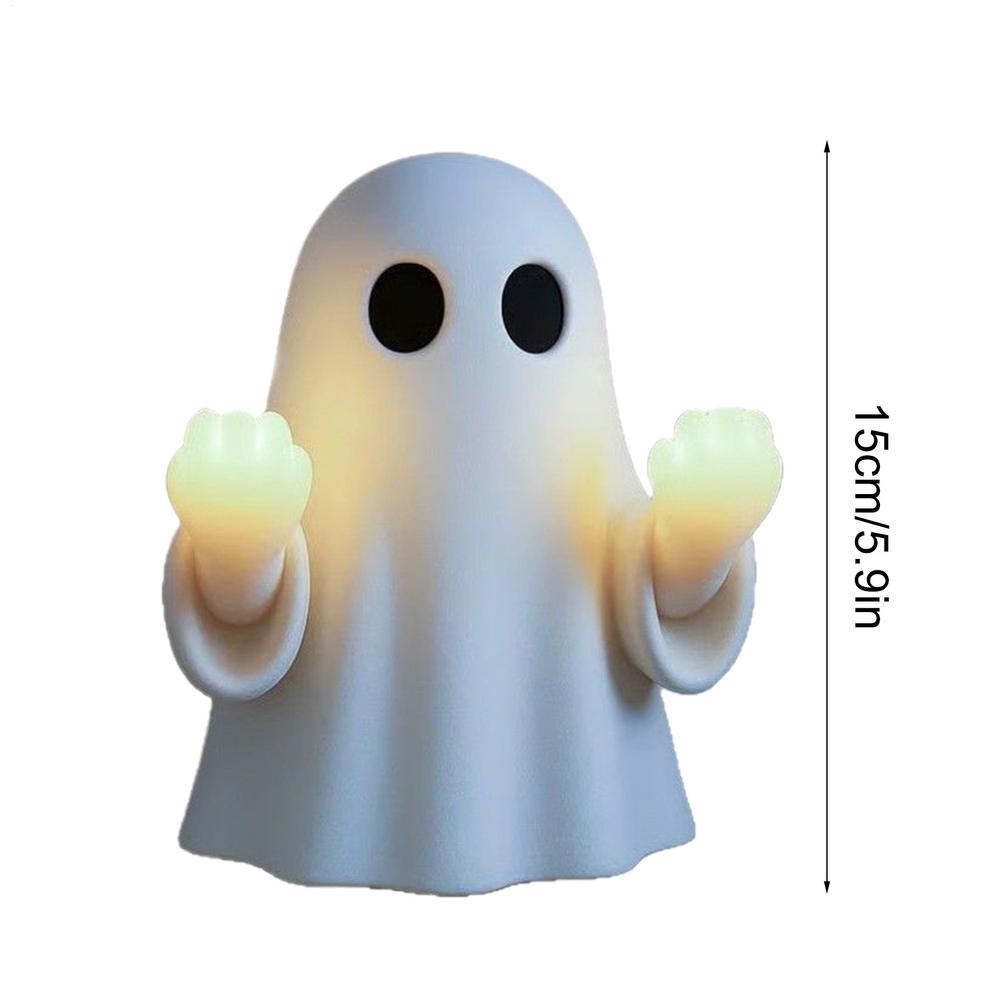 Halloween Night Light USB Rechargeable Ghost Bedroom NightLight Spooky Ambient Lighting Resin Wall Lamp Decorative for Indoor