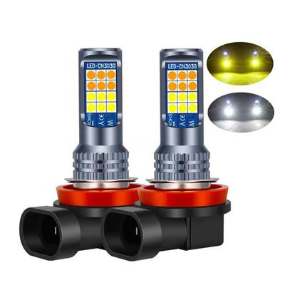 H8 H9 LED H11 9005 HB3 9006 HB4 автомобильные светодиодные лампы противотуманного света 3000K 6000K желтый белый автомобильные противотуманные фары дневные ходовые огни