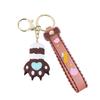 Cute 3D Cat Paw Heart Keychain Kawaii Cartoon Bag Charm Car Key Ring Creative Gift For Girls
