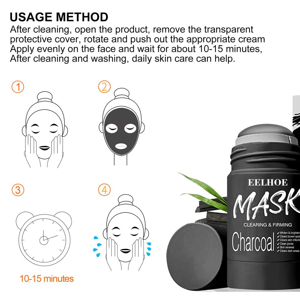 Green Tea Solid Mask Activated Carbon Cleansing Purifying Clay Mud Mask Moisturizing Face Mask Oil Control Remove Blackhead