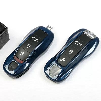 Чехол для ключа автомобиля Полуночно-синий Защитный корпус для брелока управления для Porsche Panamera Cayenne Macan Boxster 718 Cayman Taycan 911