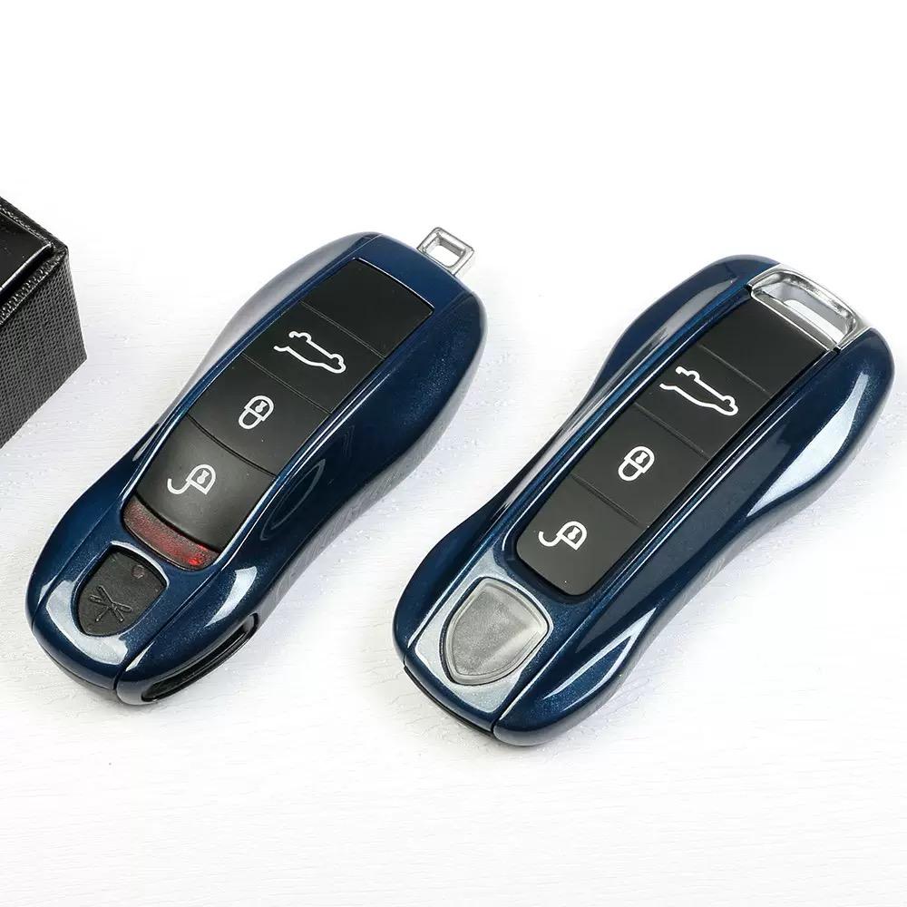 AABKV1 Car Key Case Midnight Blue Control Fob Protective Shell for Porsche Panamera Cayenne Macan Boxster 718 Cayman Taycan 911