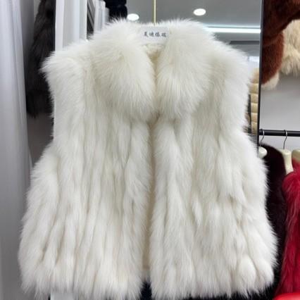Winter fox hair encryption strips whole leather fur vest stand-up collar vest fashionable young vest new women look thin