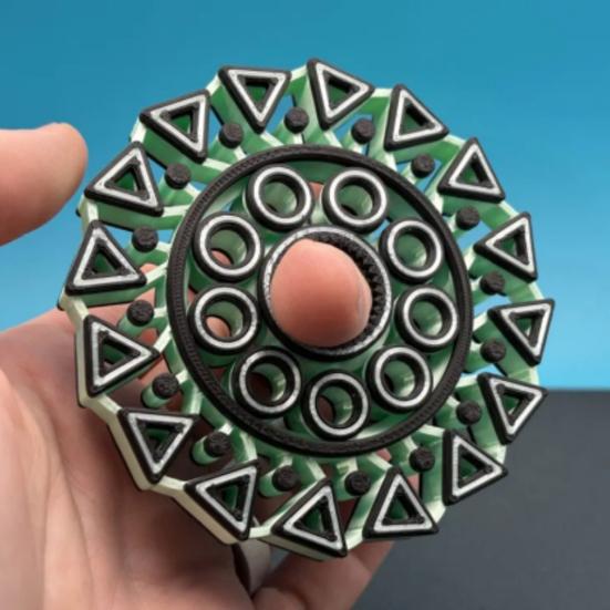 3D Printed Fidget Spinner Toy Stress Anxiety Relief Kids Teens Adults Fingertip Gear Gyroscope Portable Travel Sensory Spinning Toy