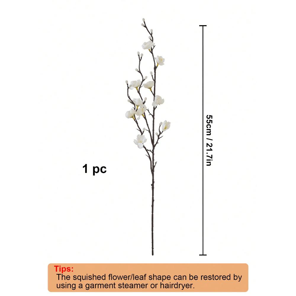 1 шт. Искусственные цветы Белый цветок сливы Поддельный зимоцвет Длинный стебель Пластиковые цветы Дом Отель Офис Свадебная вечеринка Садовый декор