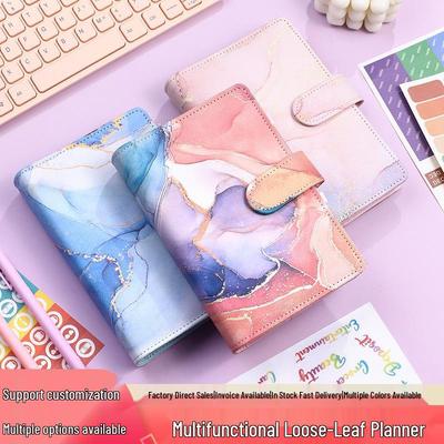 Эксклюзивный мраморный позолоченный журнал и планировщик бюджета - А7 кольцевой механизм, А6 макарон, А5 блокнот