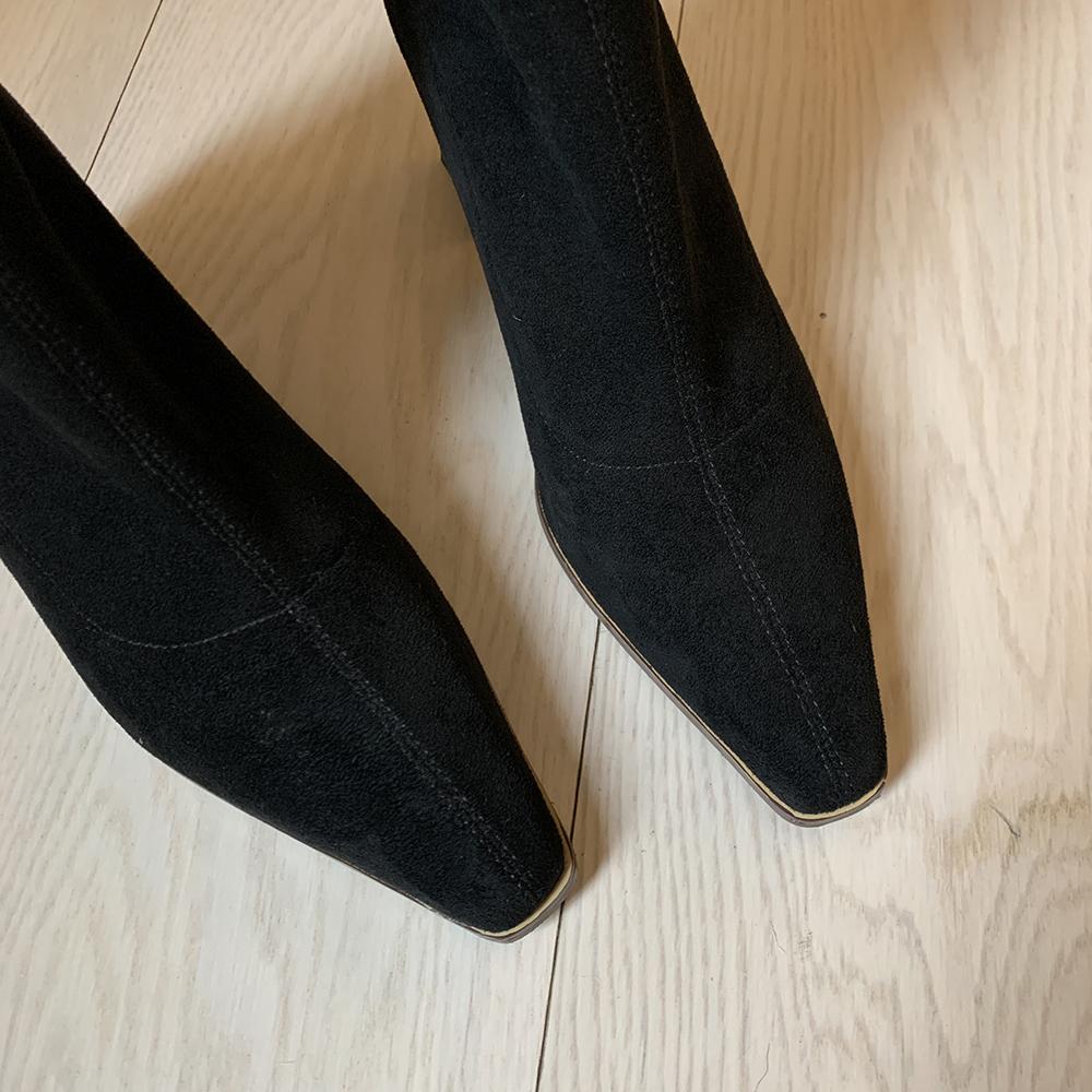 Осенне-зимняя мода женские ботинки квадратный носок пряжа эластичные ботильоны детская замша толстый каблук обувь женские носки ботинки bota feminin