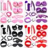 Role-playing 10 PCs BDSM Adult Sex Plush Cuff Lace Up Drawstring Sexy Bedding Strap Couple Sex Toy Set Popular