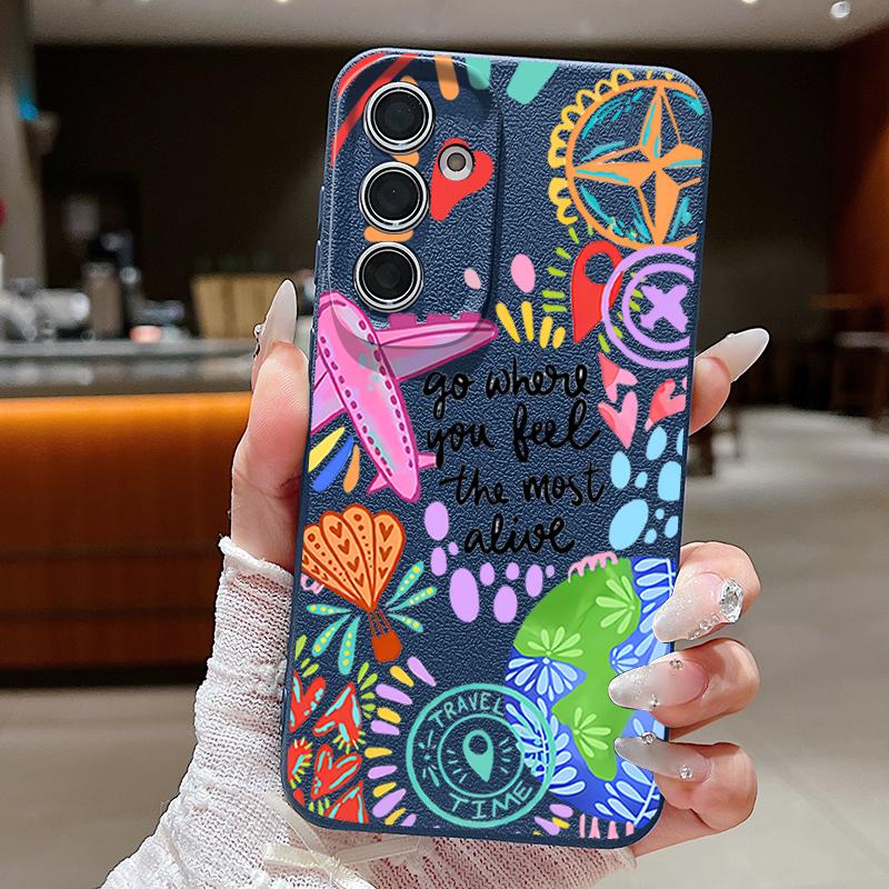 Чехол с мультяшным узором "Огненный шар" для Samsung Galaxy A57 A37 A17 A56 A36 A26 A16 A55 A35 A15 A54 A34 A14 5G Силиконовый чехол с текстурой кожи